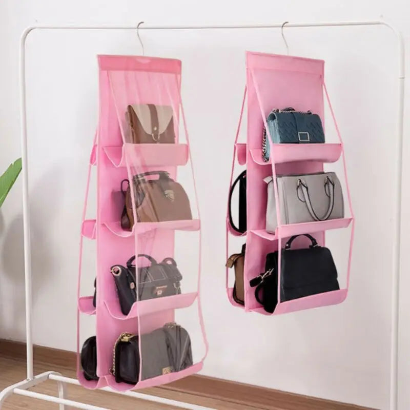 8 Pockets Hanging Handbag Organizer Storage Holder for Wardrobe Closets