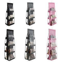 8 Pockets Hanging Handbag Organizer Storage Holder for Wardrobe Closets