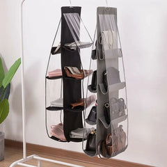 8 Pockets Hanging Handbag Organizer Storage Holder for Wardrobe Closets