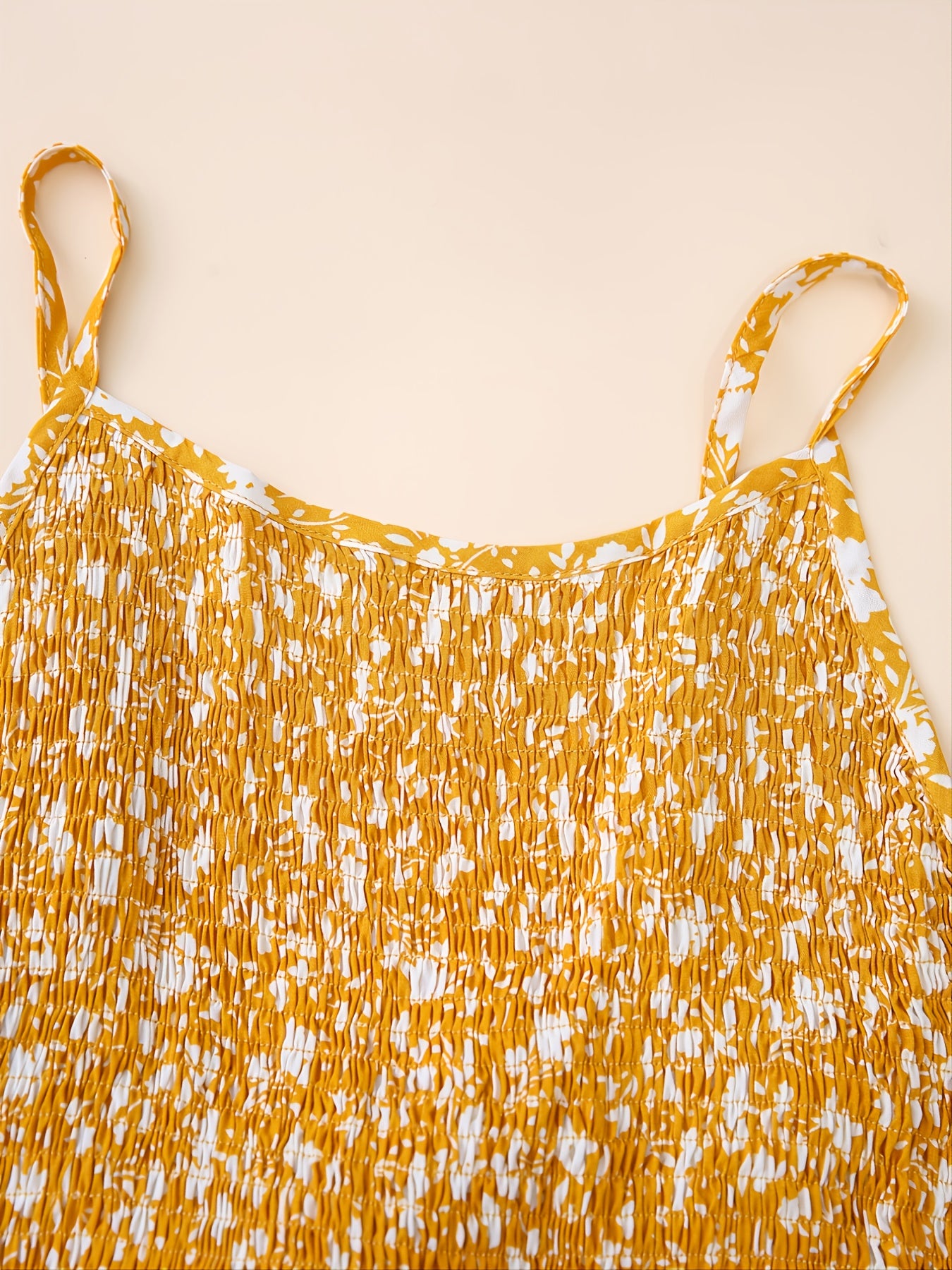  Ditsy Floral Print Ruffled Cami Dress