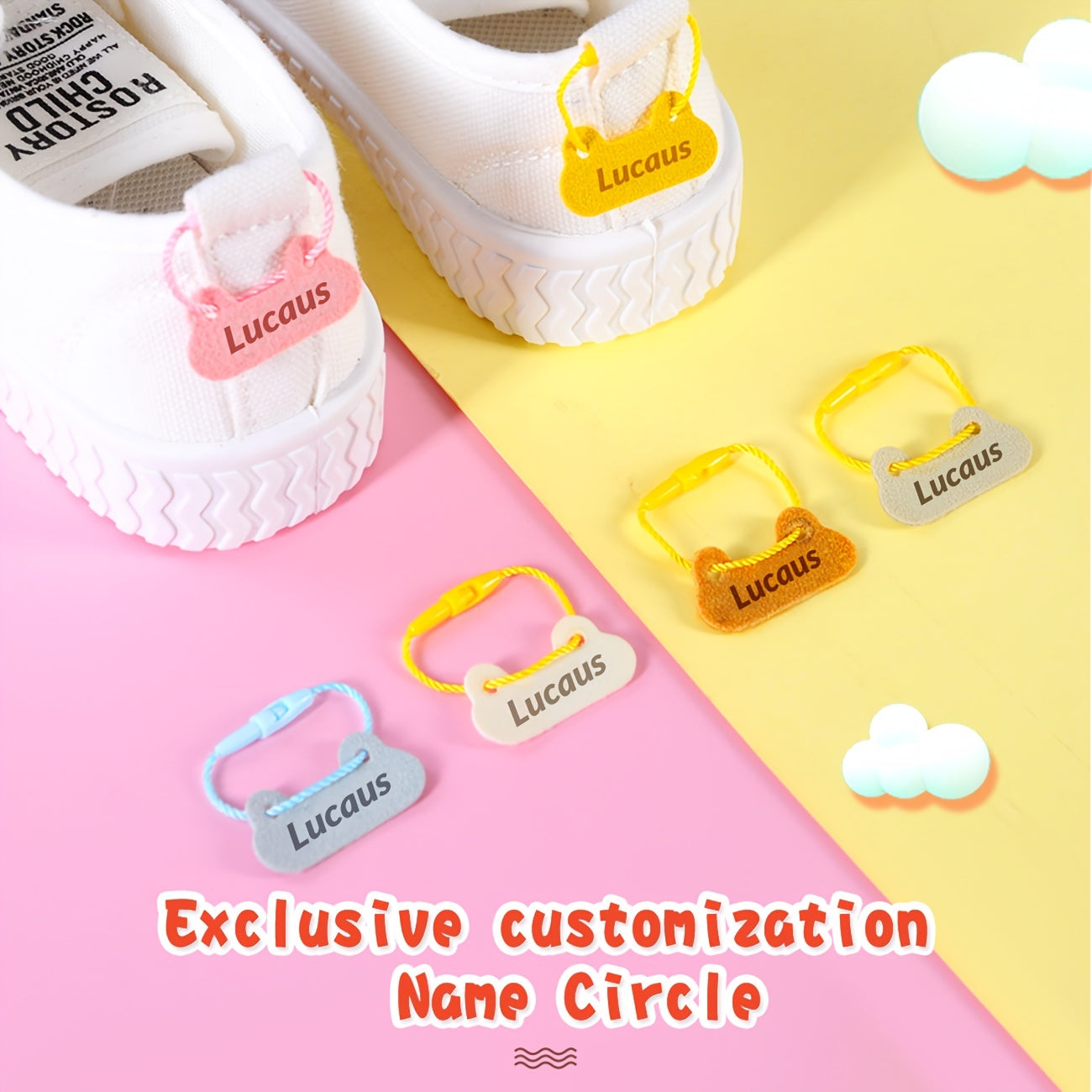 24pcs Custom Shoe Name Labels for Students' Items, Laser Engraved