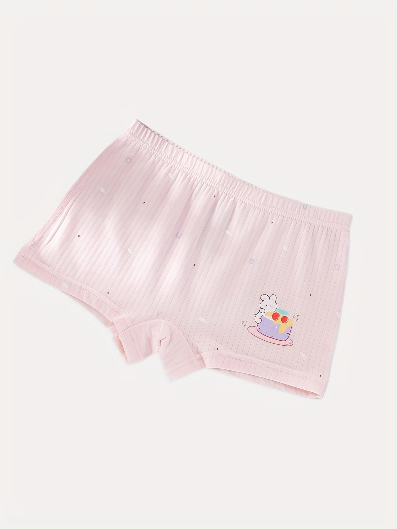 5pcs Girls Cartoon Rabbit & Cake Shortie Briefs Soft Cotton Underwear
