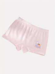 5pcs Girls Cartoon Rabbit & Cake Shortie Briefs Soft Cotton Underwear