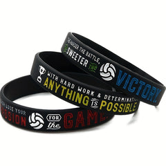 Sporty Silicone Volleyball Bracelet with Motivational Sayings