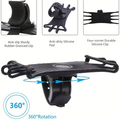 Stroller Cell Phone Holder 360 Rotation Silicone Handlebar Case