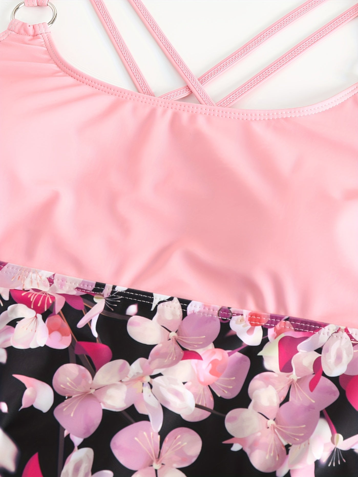  Sakura Print Tankini Set Women's Two Piece