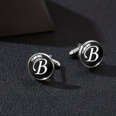 Men's Silver Letter C Cufflinks for Gentlemen's Shirt Wedding
