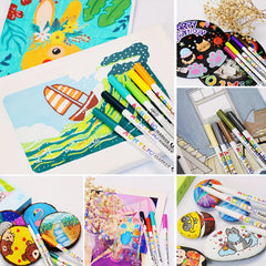 18 Pastel Acrylic Cartoon Doodle Marker Set Strong Coverage