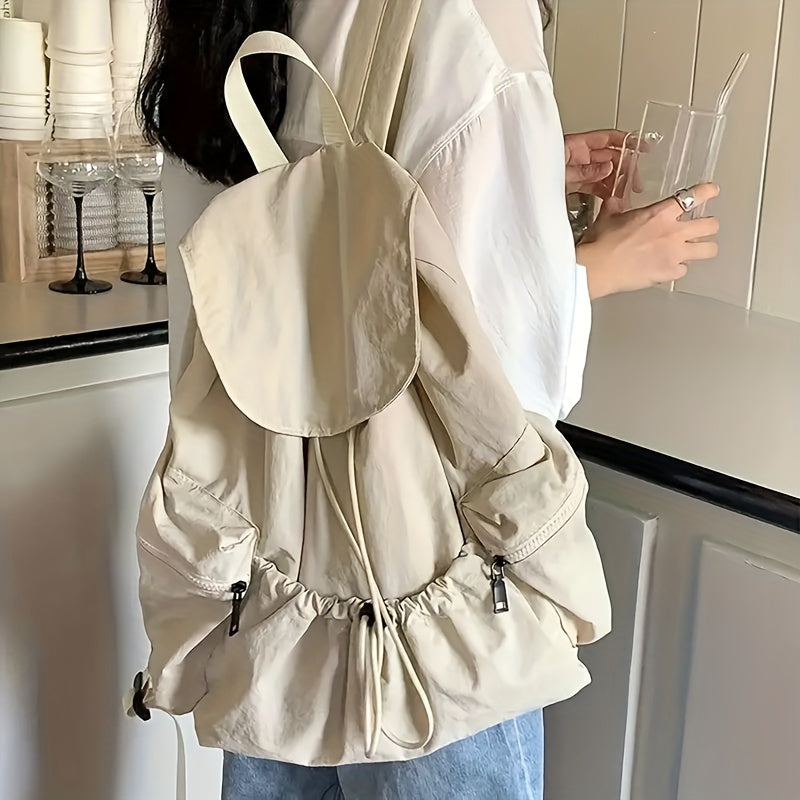 Washable Fabric Drawstring Backpack School Bag Men Women