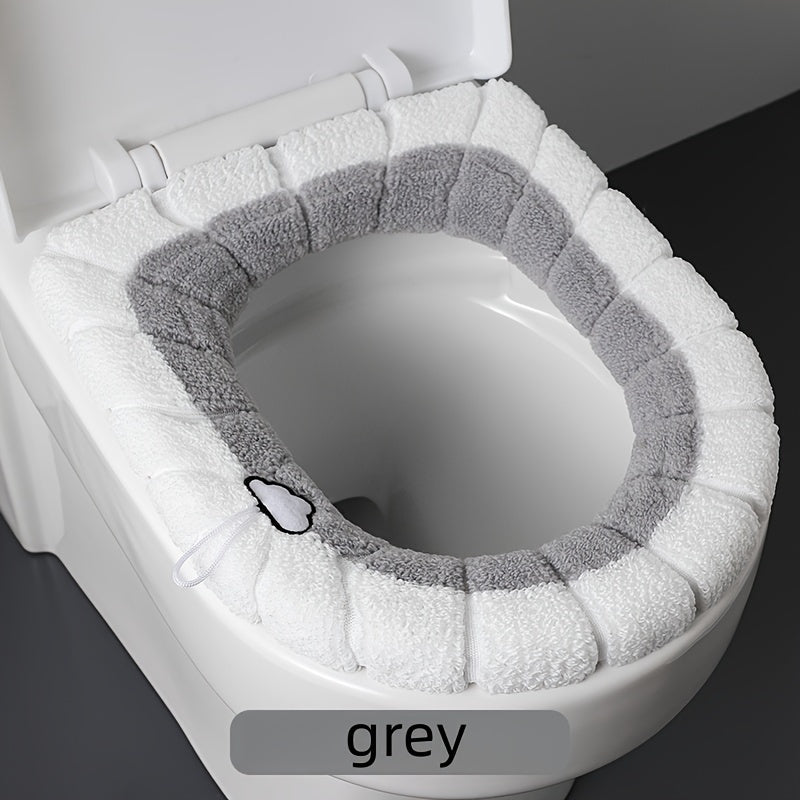 Winter Toilet Seat Cushion Plush Thickened O Type Cover for Patient