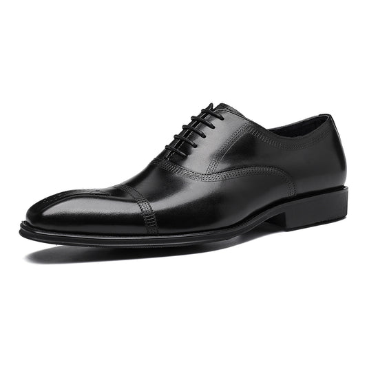 FARWARWO Men's Leather Oxford Shoes Pointed Toe Formal Comfortable Dress Shoes