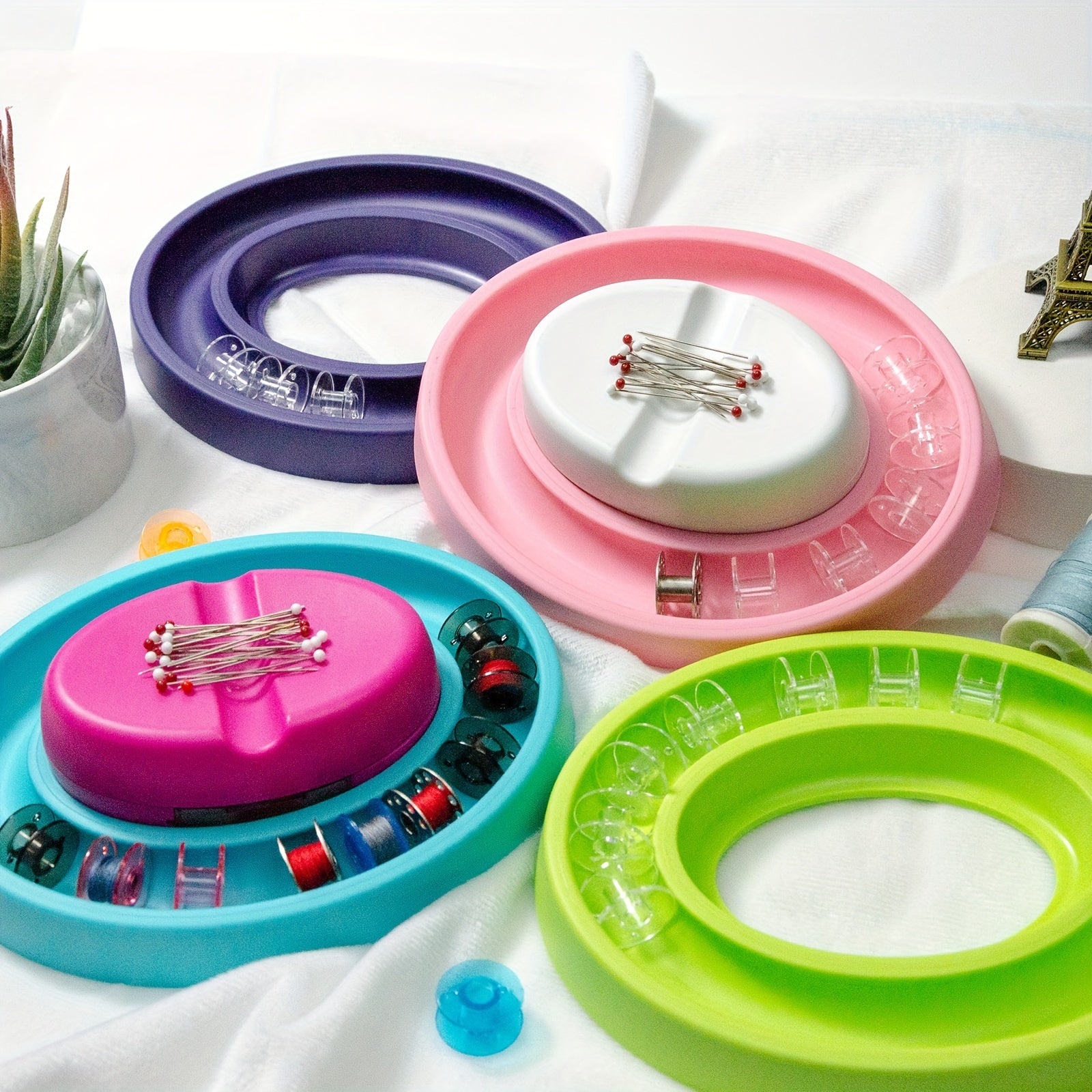 Oval Silicone Ring Bobbin Storage Box Sewing Tool