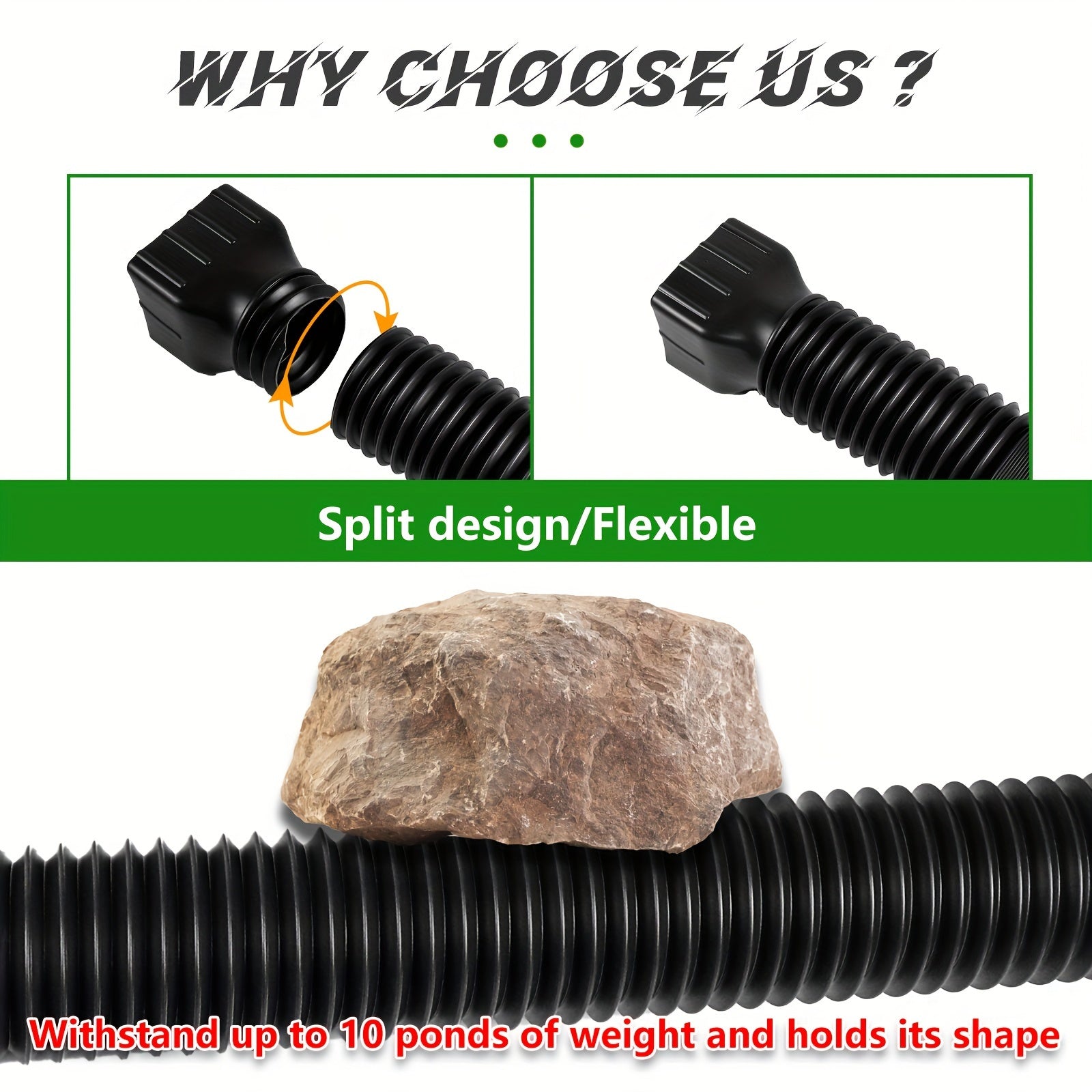 2pcs Telescopic Downspout Extenders 17-149 cm