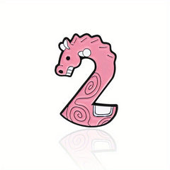 Arabic Numerals Animal Mountain Digital Badge Dripping Oil Brooch