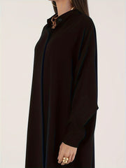  Ethnic Style Abaya Dress Women's Plus Solid Batwing Sleeve