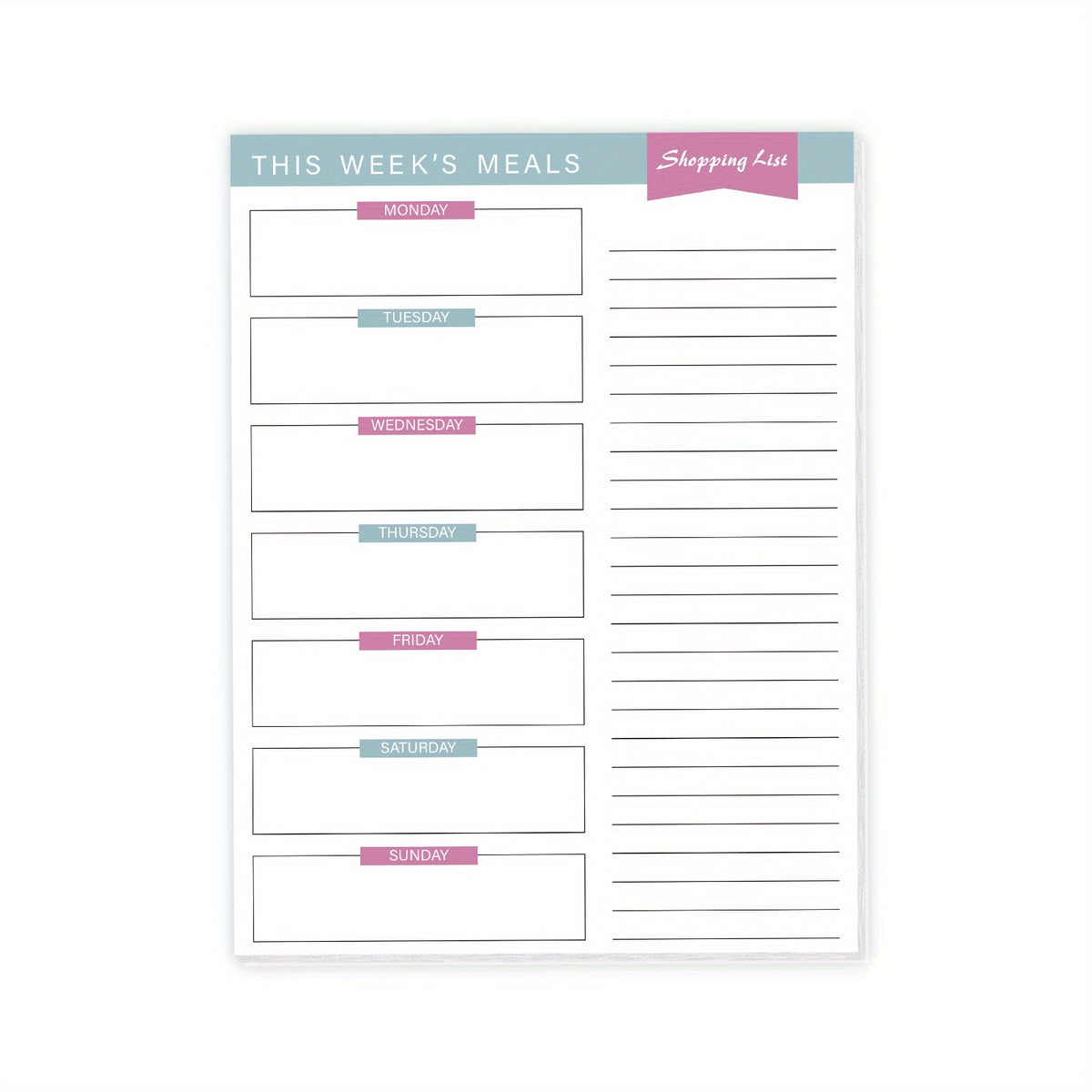 Meal Planner Notepad for Refrigerator - 52 Sheets Magnetic Organizer
