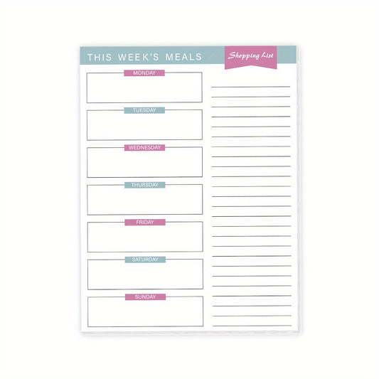 Meal Planner Notepad for Refrigerator - 52 Sheets Magnetic Organizer