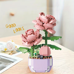 Educational Building Blocks Toys Birthday Party Year Gift Decoration Potted
