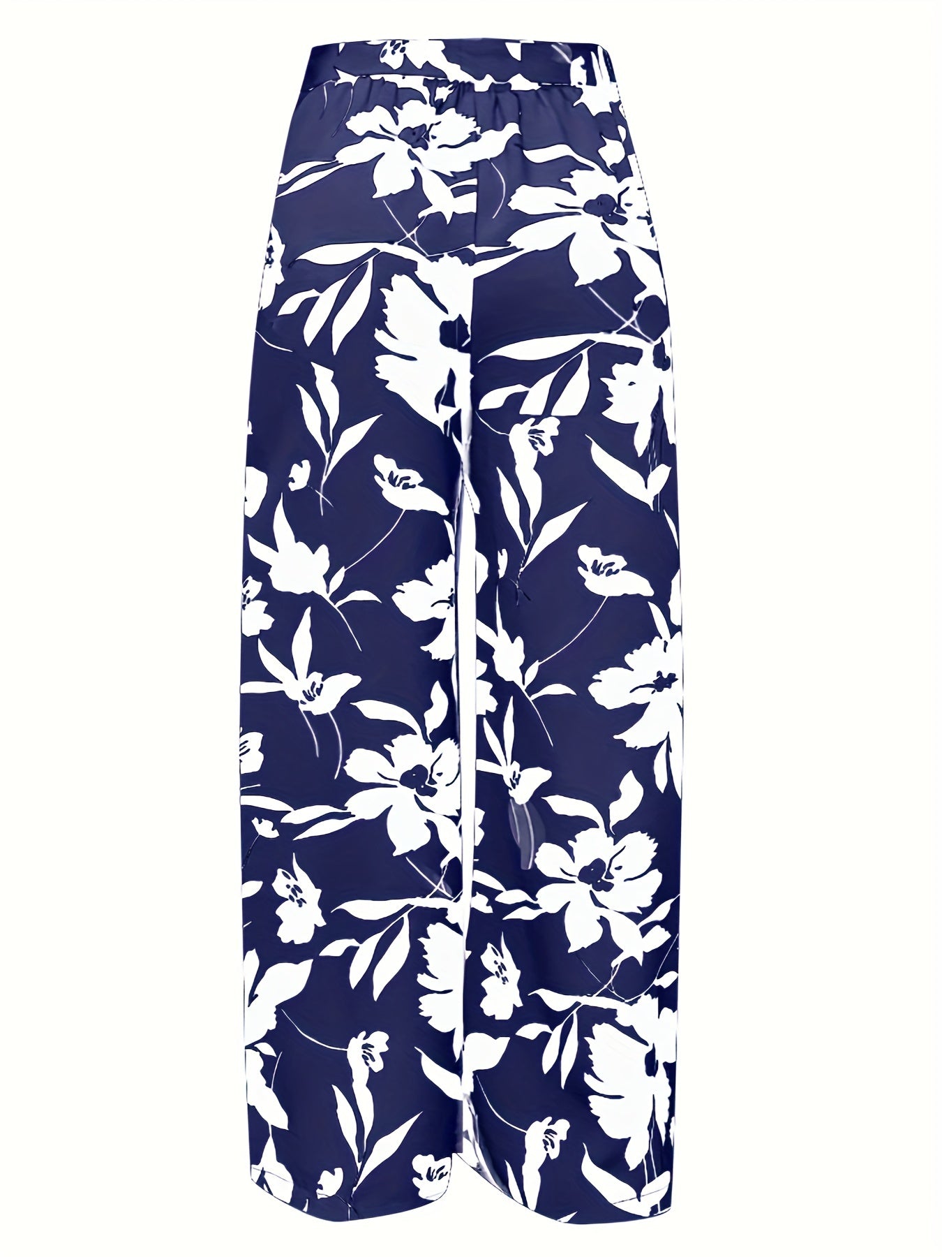 Floral Print Bow Knot High Rise Wide Leg Pants