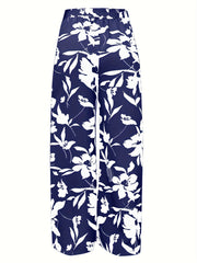 Floral Print Bow Knot High Rise Wide Leg Pants