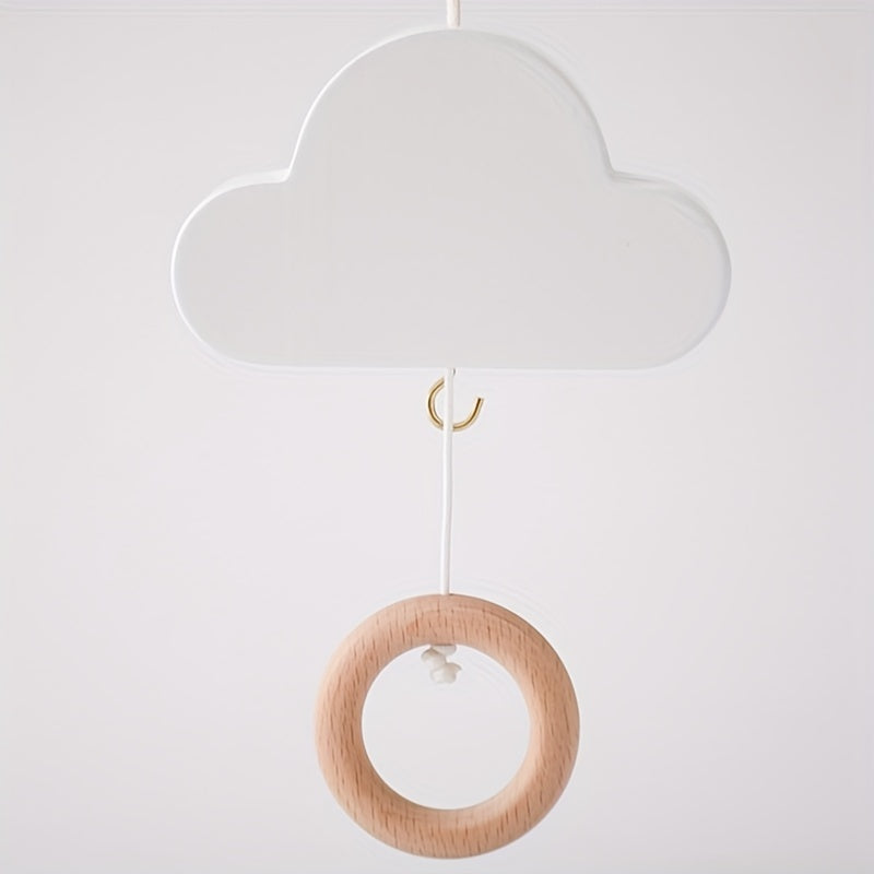 Newborn Crib Cloud Music Box Wood Bed Bell Rattles Toy Mobile