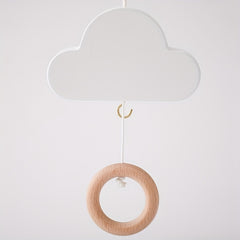 Newborn Crib Cloud Music Box Wood Bed Bell Rattles Toy Mobile
