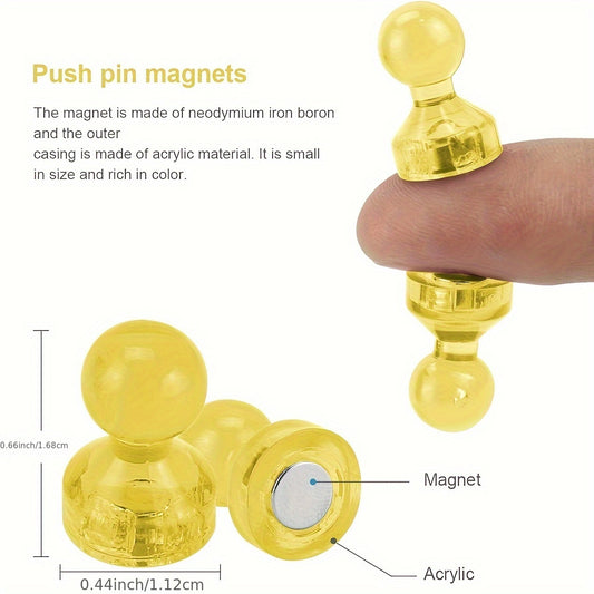10pcs Yellow Magnets Push Pin Magnets Magnetic Whiteboard Refrigerator