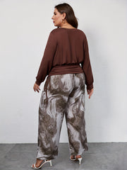  Ethnic Style Pants Women's Plus Painting Print Elastic High Rise Wide