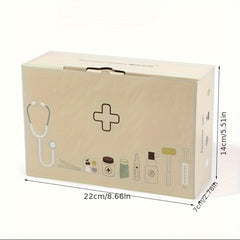 Kids Wooden Doctor & Nurse Role Play Set with Stethoscope Bag Syringe Toy