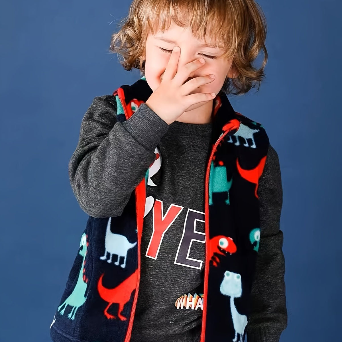 Boys Dinosaur Fleece Vest Jacket for Autumn/Winter