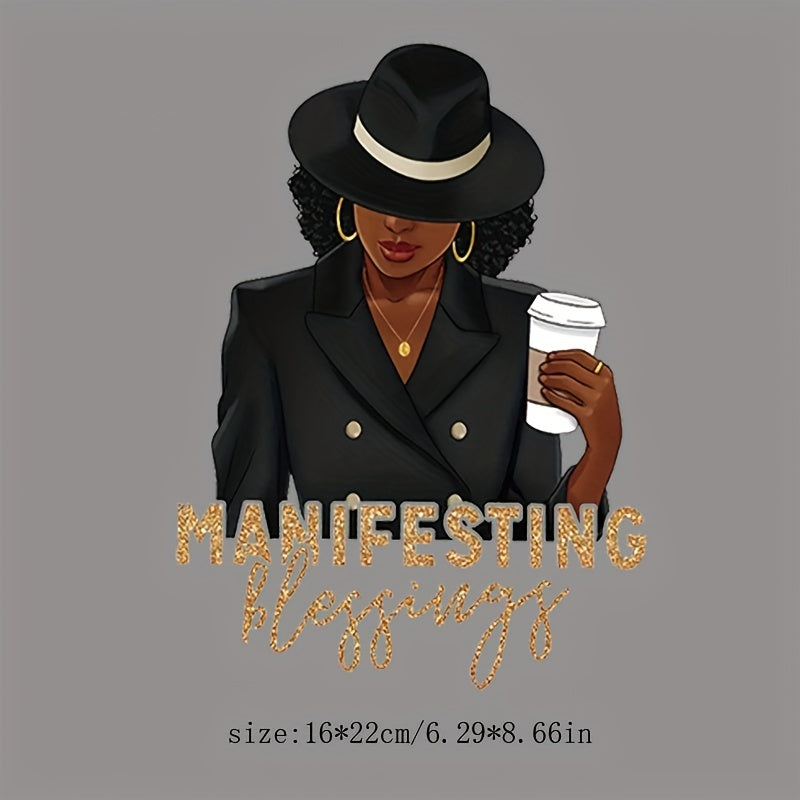 Coffee Lady Iron On Transfer Thermal Sticker For Clothes