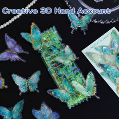 20pcs Butterfly Stickers Self Adhesive Golden Foil for Journals Laptop