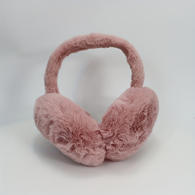 Women's Pink Fleece Earmuffs - Warm Winter Ear Covers