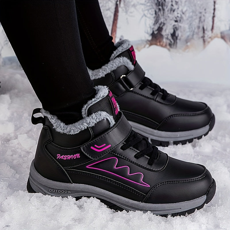 Non slip Thickened Medium Tube Snow Boots Versatile Wear Resistant Warm Shoes