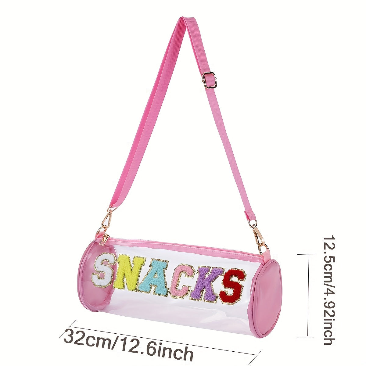 Waterproof Letter Embroidery Crossbody Bag PVC Toiletry Bag