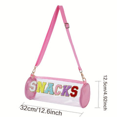 Waterproof Letter Embroidery Crossbody Bag PVC Toiletry Bag
