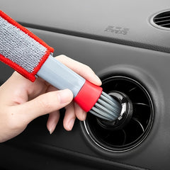 Double Head Brush Car Air Vent Brush Conditioner Grille Duster Wipe Auto Det