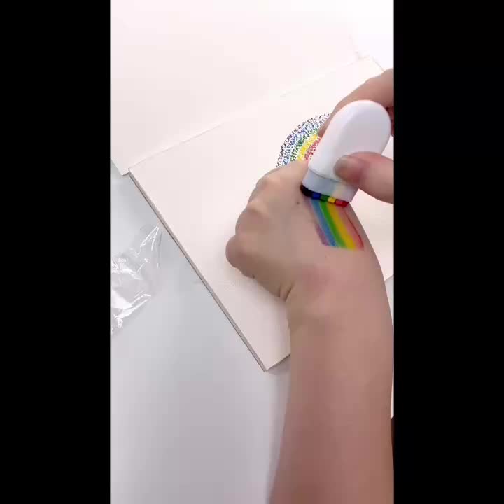 Rainbow Stripe Face Graffiti Pen for Pride Celebration