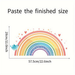 Cartoon Rainbow Lace Wall Sticker Bedroom Decorative Self-adhesive Removable