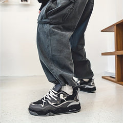 Men's Lace Up Skate Shoes Non Slip Casual Shoes For Youth