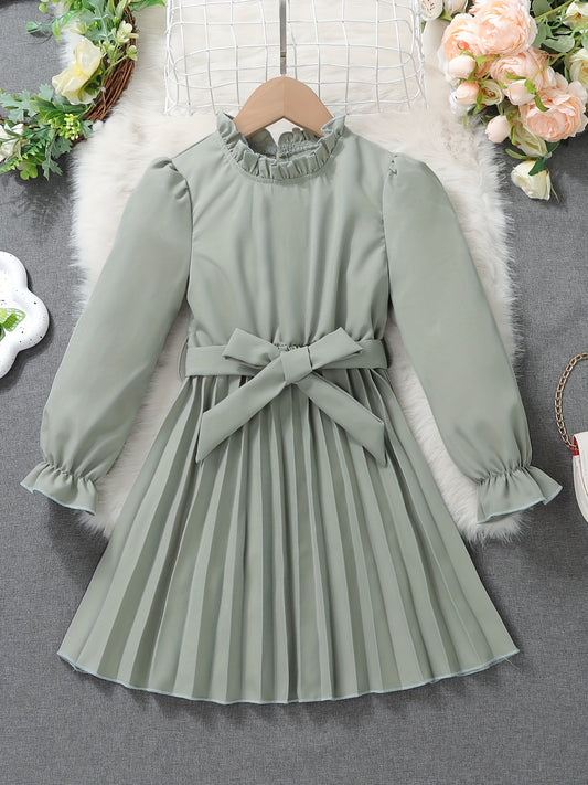 Girls' Casual Vacation Style Long Sleeve Dress