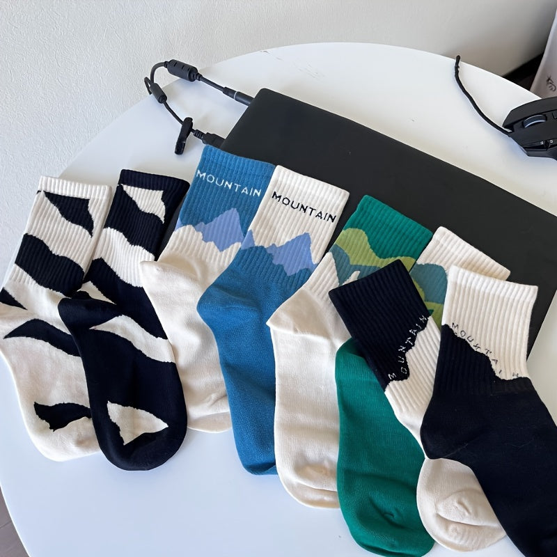 4 Pairs Sport Socks Athletic Running Crew Socks