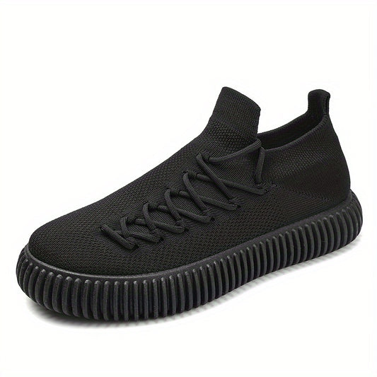Men's Breathable Lace-Up Running Sneaker Sock Shoes