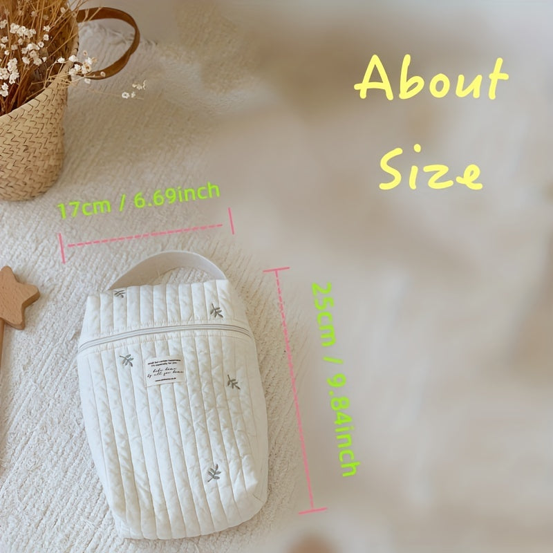 Cotton Diaper Wipes Bag with Embroidery Baby Stroller Handlebar Hanging Bottle S