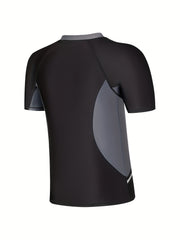 Men's Block Swimwear Short Sleeve T shirt Sun Protection