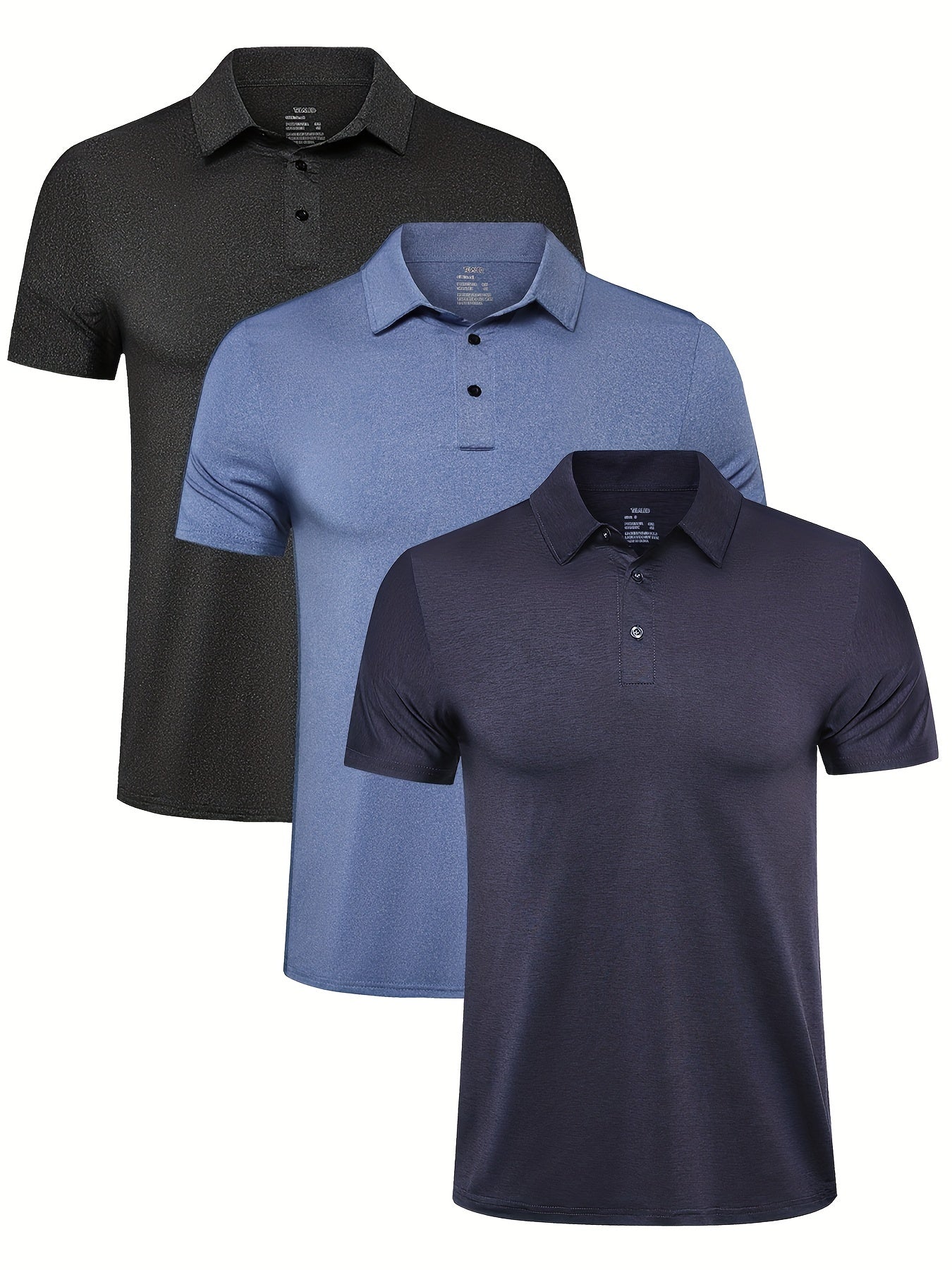 Men's Quick Dry Lapel Golf T Shirt Short Sleeve Moisture Wicking Casual Workout