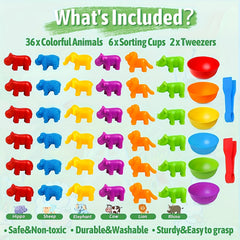Edutainment Animal Toy Counting Sorting Bowl Learning Set
