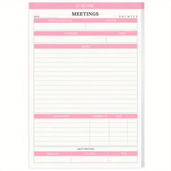 Meeting Notes Planner for Work - Action Items Organizer - 5.5x8.5inch