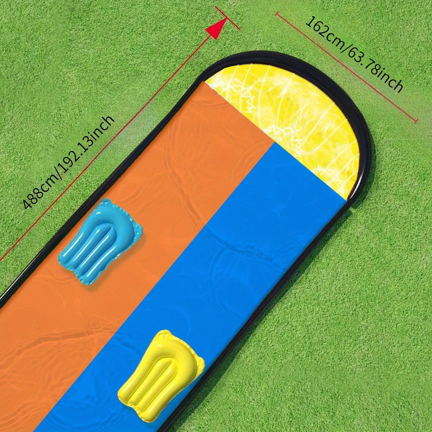 Water Slide with Lawn Splash Pad Sprinkler Mat for Teens