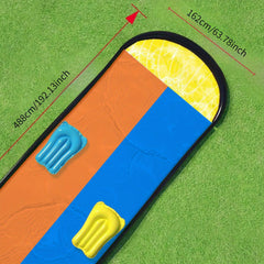 Water Slide with Lawn Splash Pad Sprinkler Mat for Teens